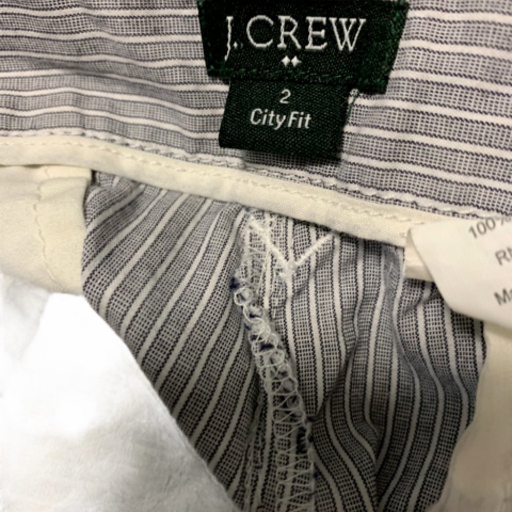 J.Crew City Fit size 2 Grey White Stripe Pant - Picture 3 of 5